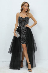 Ariel Black Sequin Diamante Dress