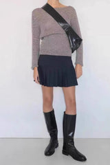 Pleated Plaid Skirt