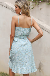 Short Floral Wrap Dress