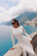 Strappy Long Sleeve Maxi Dress