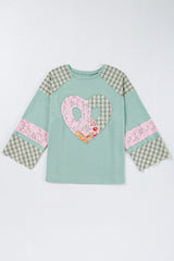 Floral Patchwork Heart Long Sleeve Top