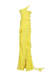 Ruffle Ribbon Maxi Dress