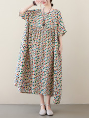 Womens Casual Summer Fashion Floral Smock Dress