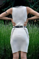 Adjustable Stylish Leather Belt with Chain, Dress Belt with Chain