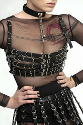 Five-Piece Chest Tie And Skirt Leather Harness