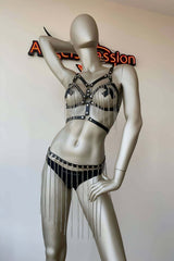 Fantasy Clothing Chain Skirt and Bustier Set