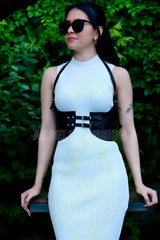Dress Belt, Shirt Belt, Corset Belt, Leather Chest Belt Harness
