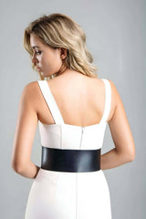 Stylish Leather Belt with 3 Buckles, Leather Belt on Dress