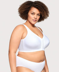 MagicLift Front-Closure Posture Back Bra White Band | 44