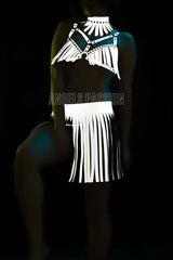 Sexy Harness Set with Glow in the Dark Tassel Skirt
