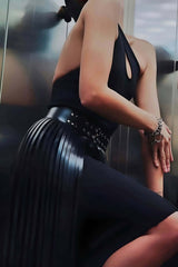 Tassel Leather Skirt, Stylish Leather Skirt, Long Leather Skirt, Black Leather Skirt