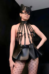 Bustier and Choker Look Stylish Skirt Harness