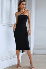 Savina One Shoulder Midi Bandage Dress