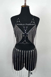 Chain Harness Set, Leather Chain Skirt Set