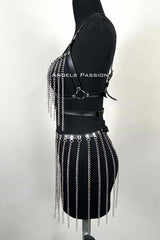 Chain Harness Set, Leather Chain Skirt Set