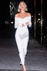 Off Shoulder Bodycon Bardot Midi Dress