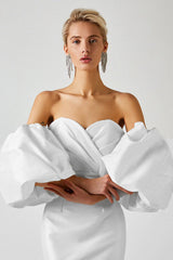 Satin Strapless Midi Dress