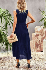 Tie-Waist Side Split Surplice Dress