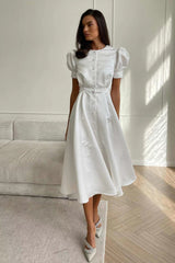 Button Front Midi Dress