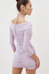Ruffled Off Shoulder Mini Dress