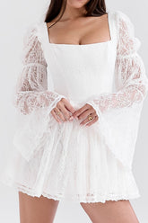Sancia Vintage Puff Sleeve Mini Dress