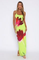 Take A Breath Maxi Dress Lime Blossom