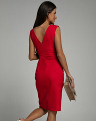 Nadineeâ„?- V-Neck Dress With Slit