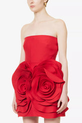 Ayat Strapless Flower Mini Dress