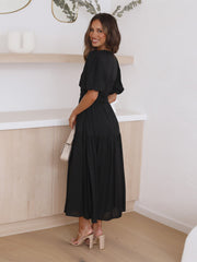 Luciaâ„?- V-Neck Puff Dress