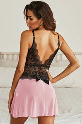 V Neck Open Back Lace Lingerie Set