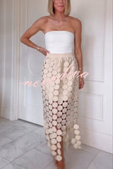 Noir Tempo Skirt �Sheer Circle Tassel Maxi
