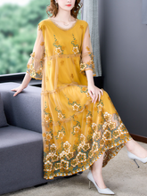 Sunset Bloom A-Line Maxi Dress