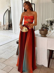 Sardinia Sunset Dress �Ombre Cutout Maxi