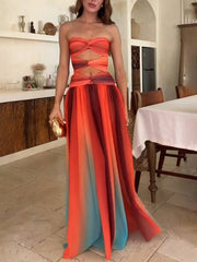 Sardinia Sunset Dress �Ombre Cutout Maxi