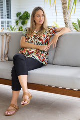 Kayla Pull On 7/8 Stretch Pants - Black