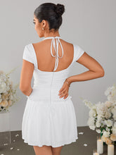 Cut Out Halter Ruched Mini Dress