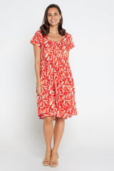 Emery Cotton Dress - Vermillion Olive Tree