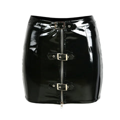 Died Without A Whisper Leather Mini Skirt
