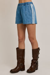 Lace Denim Shorts