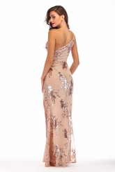 Shining Sequin Highly Split Maxi Dress