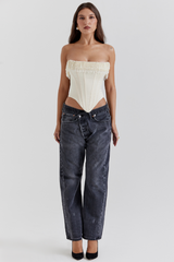 Aubrie Vintage Cream White Beaded Bra