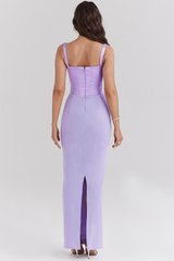 Breeze Orchid Satin Corset Maxi Dress