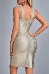 Rutia Metallic Mini Bandage Dress