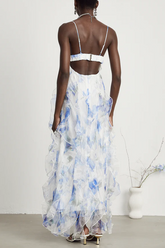 NOÉMIE Ruffled Floral Print Midi Dress