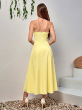Ruched Bust Split Thigh Maxi Tube Dress