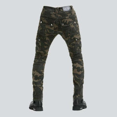 Wear resistant biker denim pants