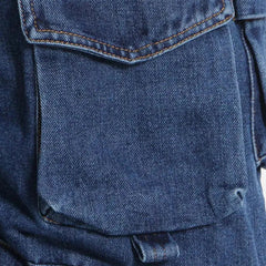 BLUE Low WaistED CARGO JEANS with Pockets