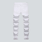 White stretch jeans for men
