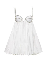 Cold White Flowers Mini Dress