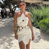 HollowED Out HOOK KNITTED FLORAL BEACH Dress